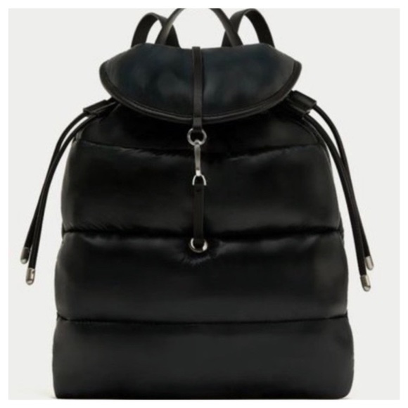 Zara Handbags - Zara Puffy Quilted Backpack Black NWOT